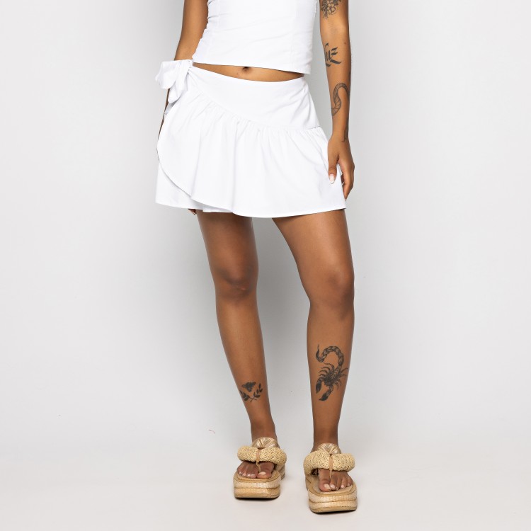 Saia Cintura Baixa Off White