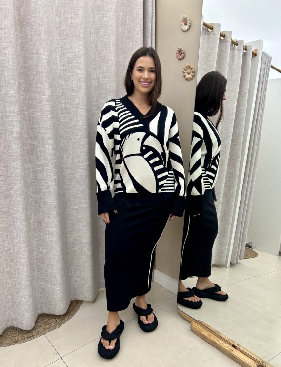 Pull Tricot Decote V Tuca Legal