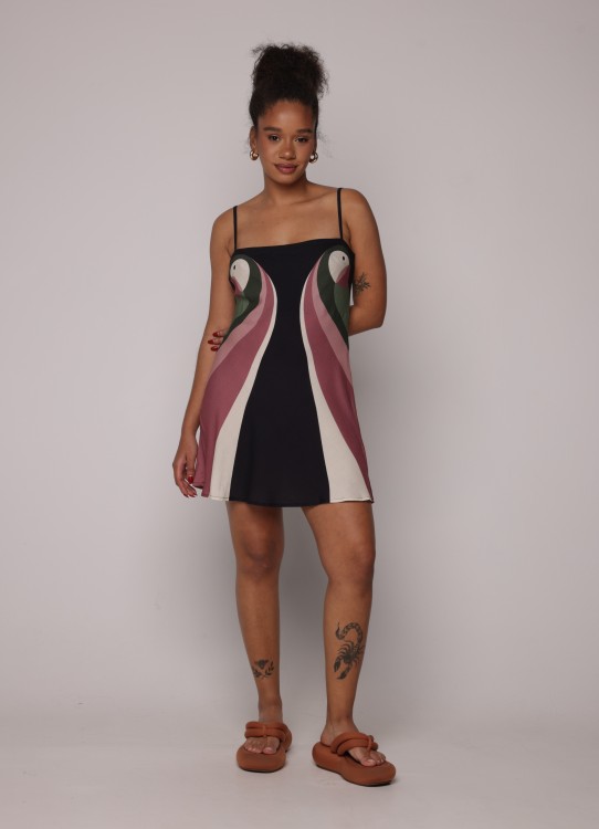 Vestido Curto Lenço Ararinha