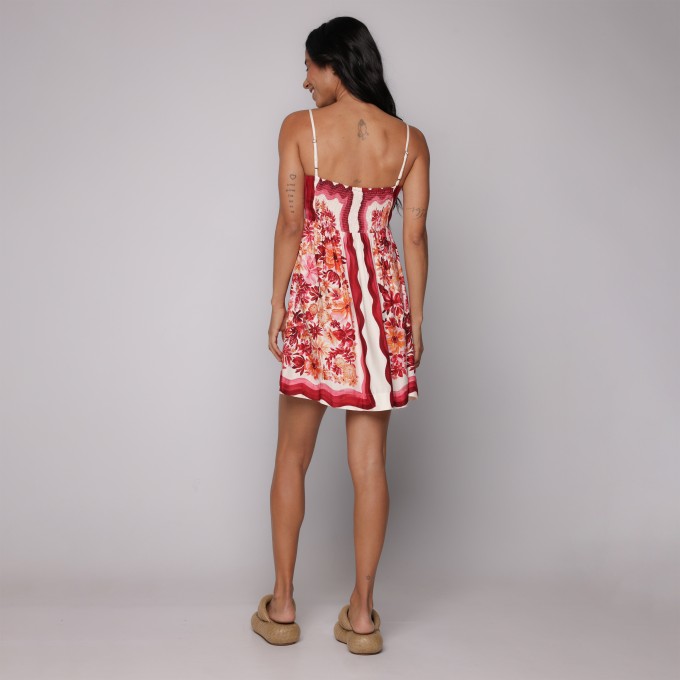 Vestido Curto Alcinhas Lenço Floraline