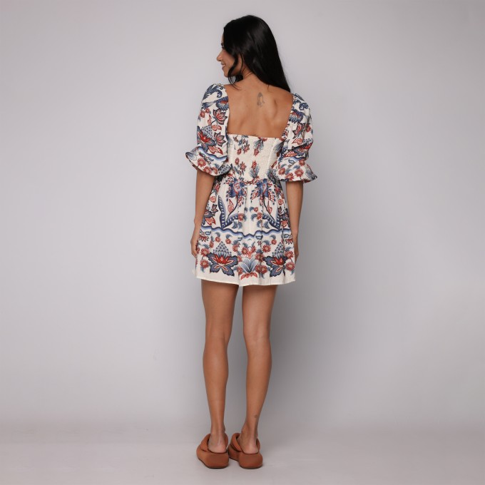 Vestido Curto Manga Encanto Boho