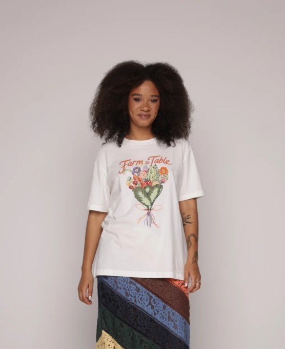 Tshirt Media Bouquet Feira Off White