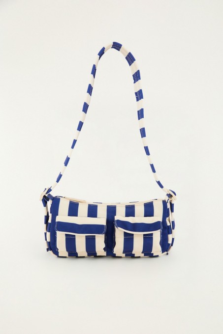 Bolsa Baguete Listrado Sonhador Azul