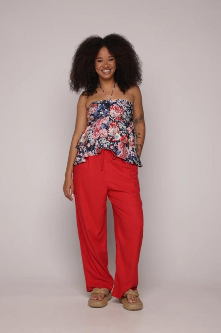 Blusa Babados Canteiro De Passarinhos
