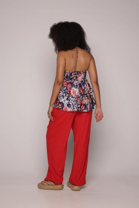 Blusa Babados Canteiro De Passarinhos