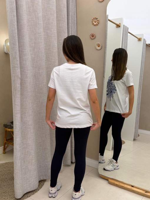 Tshirt Fit Arara Em Flores Off White
